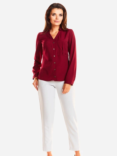 Bluzka damska z długim rękawem Infinite You M176 XL Bordowa (5902360526334) - obraz 3