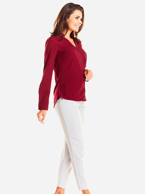 Bluzka damska z długim rękawem Infinite You M176 XL Bordowa (5902360526334) - obraz 5