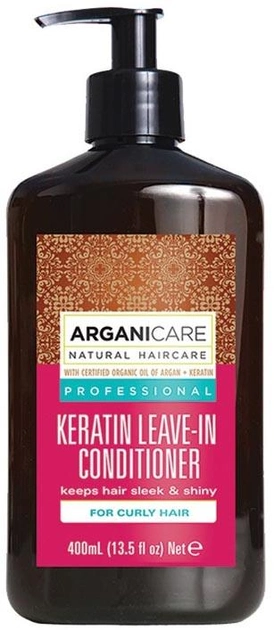 Odżywka Arganicare Keratin do kręconych włosów z keratyną bez spłukiwania 400 ml (7290114145060) - obraz 1