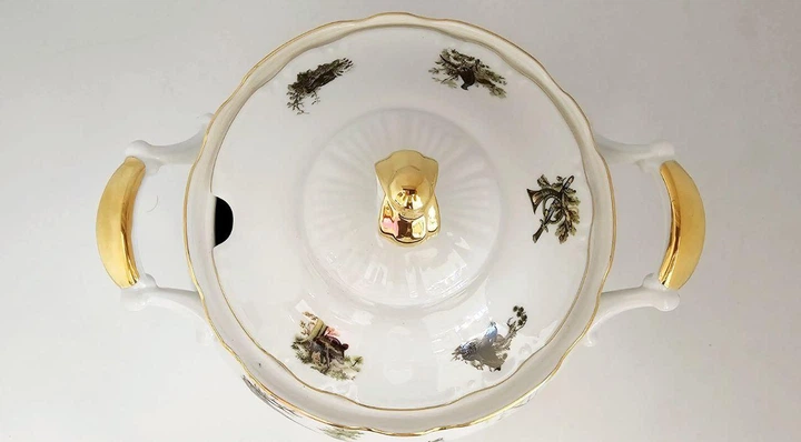 Супниця Gloria fine porcelain Bavaria Handwork Bayreuth Made in Germany Полювання h-18,5 см, 2650мл - зображення 3