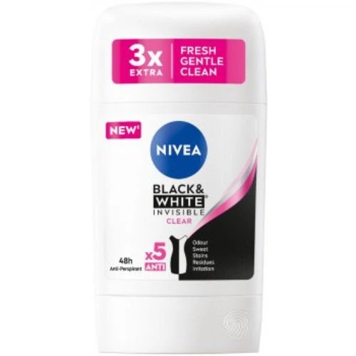 Дезодорант стік Nivea Невидимий чорне та біле 50 мл. - Фото 1 Дезодорант стік Nivea Невидимий чорне та біле 50 мл. - зображення 1