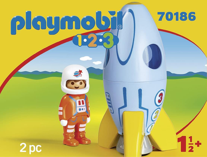 Zestaw figurek Playmobil 1.2.3 Astronaut with Rocket (4008789701862) - obraz 4