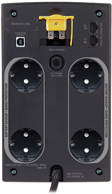 ИБП APC Back-UPS 800VA (BX800CI-RS) USB – фото, отзывы, характеристики ...