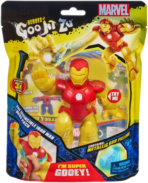 Figurka Moose Toys Heroes of Goo Jit Zu Marvel The Invincible Iron Man 11.5 cm (0630996413708) - obraz 1