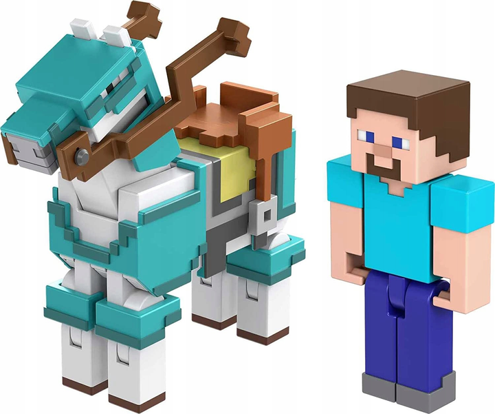 Zestaw figurek Mattel Minecraft Steve and Armored (0194735032068) - obraz 2