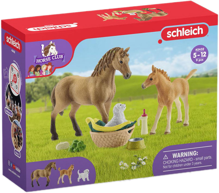 Zestaw figurek Schleich Horse Club Sarah's Baby Animal Care (4059433572772) - obraz 1