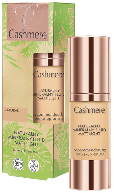 Тональний крем для обличчя Cashmere Mineral Foundation натуральний мінеральний флюїд Natural 30мл (5900525070562) - зображення 1