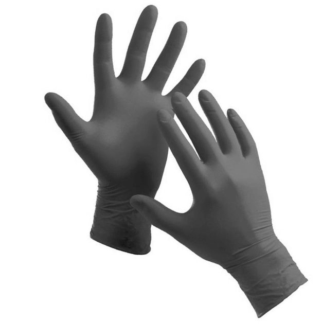 Перчатки нитриловые Medicom S неопудренные текстурированные 50 пар Черный - изображение 1
