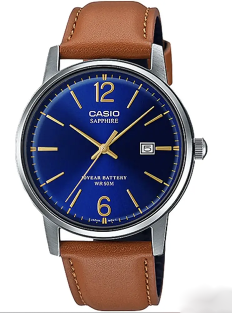 Наручные Часы Casio MTS-110L-2A Синие/Стальные Со Светло.