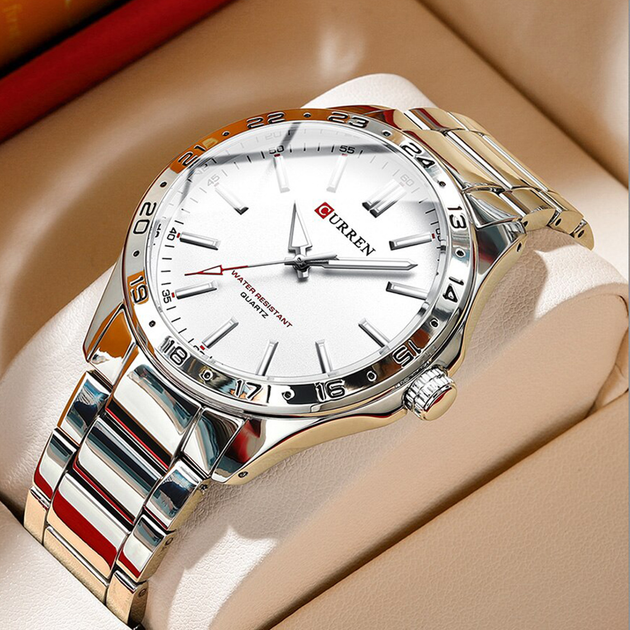 Мужские часы Curren 8452 Silver-White – купить онлайн на ROZETKA