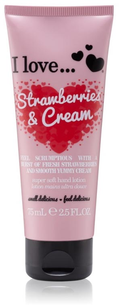 Krem do rąk I Love Super Soft Hand Lotion Strawberries & Cream 75 ml (5060217188408) - obraz 1