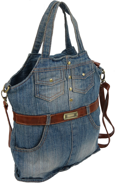 Джинсова сумка на плече jeans bag Fashion 32х30х5 см (sum0024078) Синій ...