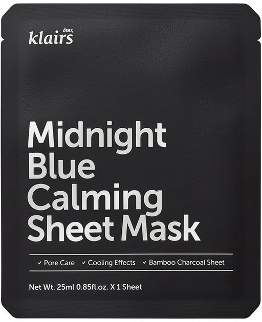 Маска тканинна Dear Klairs Midnight Blue Calming пом`якшувальна 25 мл (8809572890222) - зображення 1