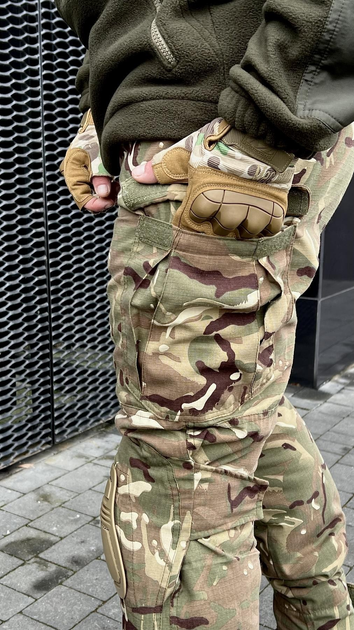 Штани тактичні зимові мультикам з наколінниками, військові штани утеплені на синтепоні зимові multicam ЗСУ 50 - зображення 2