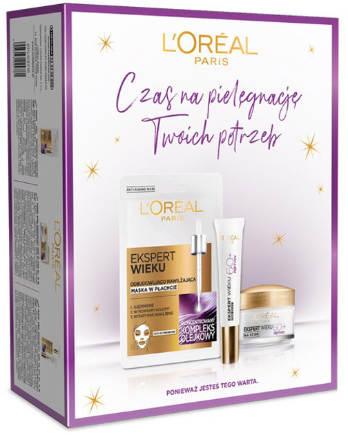 Набір L'Oreal Paris Ekspert 60+ Крем 50 мл + Маска 30 г + Крем для шкіри навкруги очей 15 мл (5905076024781) - зображення 1