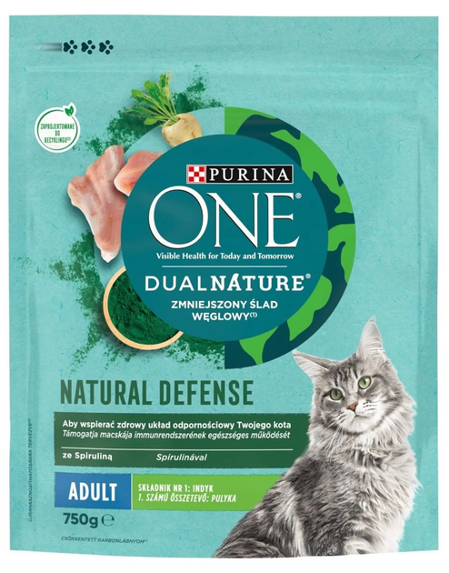 Сухий корм для котів Purina One Dual Nature Індик 750 г (8445290522498) - зображення 1