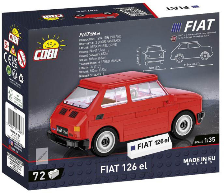 Конструктор Cobi Fiat 126p EL 72 деталі (5902251245313) - зображення 2