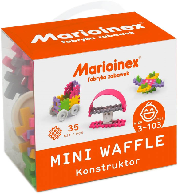Klocki konstrukcyjne Marioinex Mini Waffle Dziewczynka 35 elementów (5903033902790) - obraz 1