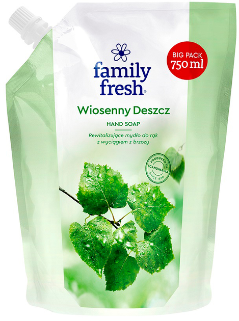 Mydło do rąk Family Fresh Wiosenny Deszcz rewitalizujące z wyciągiem z brzozy 750 ml (7310610028374) - obraz 1