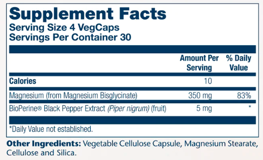 Магний глицинат Solaray Magnesium Glycinate 350mg 120 вег. капсул - изображение 2
