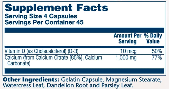 Комплекс кальцію з D3 для зміцнення кісток Calcium w/ D3 Citrate 1000mg - 90 caps - изображение 2