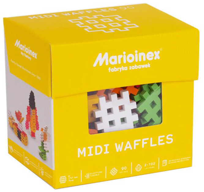 Klocki konstrukcyjne Marioinex Midi Waffle Klocki 90 elementów (5903033903643) - obraz 1