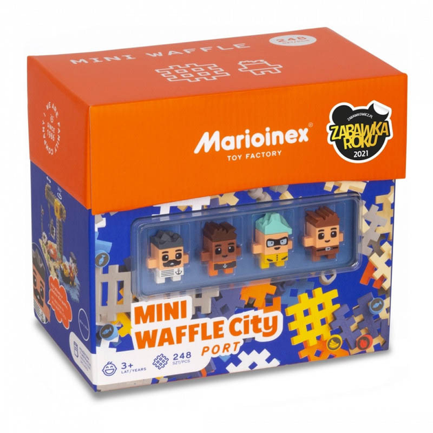 Klocki konstrukcyjne Marioinex Mini Waffle City Port 248 elementów (5903033904176) - obraz 1