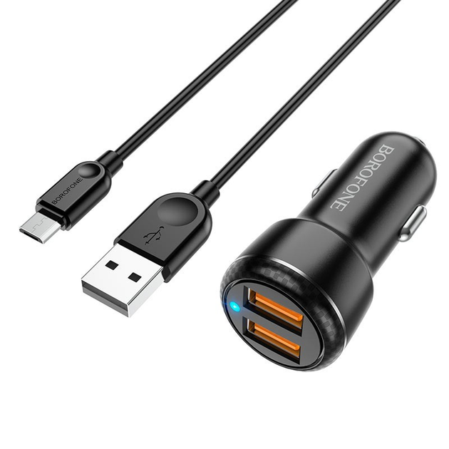Зарядка в машину для телефона с быстрой зарядкой BOROFONE BZ17 Core ...