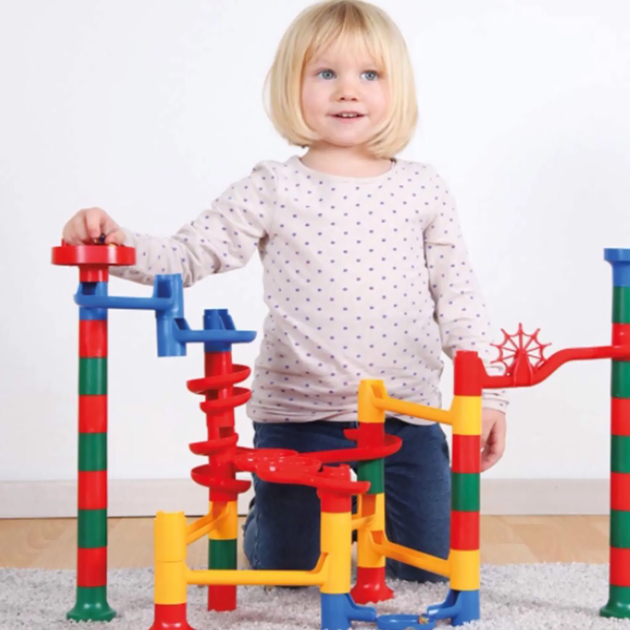 Klocki konstrukcyjne Lena Cascade Marble Track Kiga z kulkami 84 elementy (4006942652792) - obraz 6
