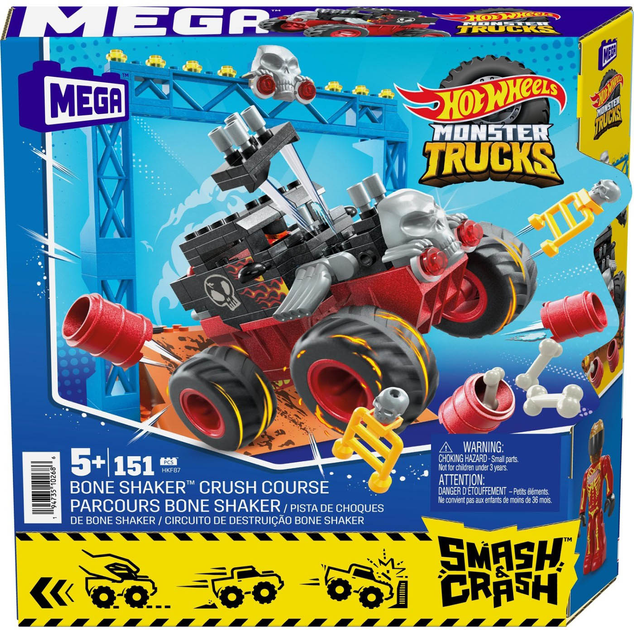 Klocki konstrukcyjne Mega Bloks Hot Wheels Smash N Crash Bone Shaker 151 element (194735102686) - obraz 1