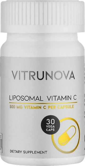 Липосомальный Витамин С Vitrunova для лечения и профилактики 500 мг 30 капсул (8718546676697) - изображение 1