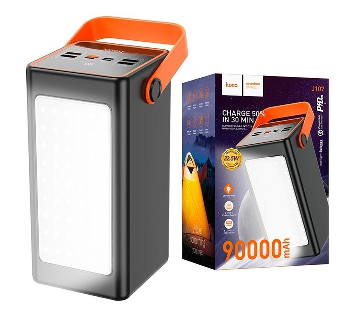 Павербанк Hoco 90000mAh 22.5W с лампой Quick Charge для смартфонов ...