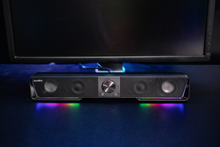 System akustyczny Gravity RGB Stereo Soundbar Czarny (SL-830200-BK) - obraz 5