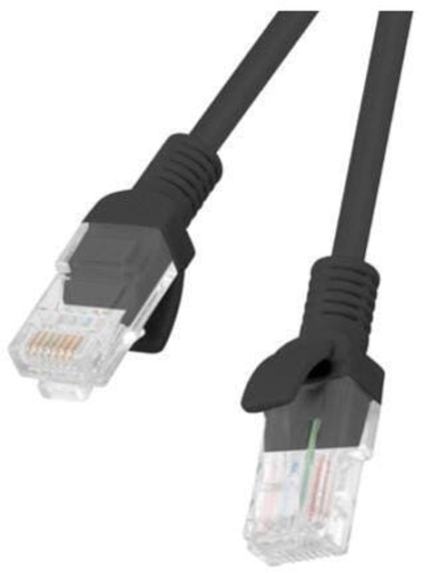 Патч-корд Lanberg UTP Cat 6 0.25 м Black (5901969406887) - зображення 1