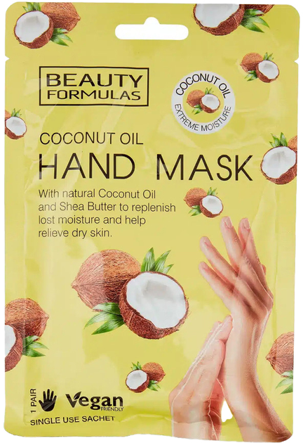 Maska do dłoni Beauty Formulas Hand Mask regenerująca coconut oil 1 para (5012251013727) - obraz 1