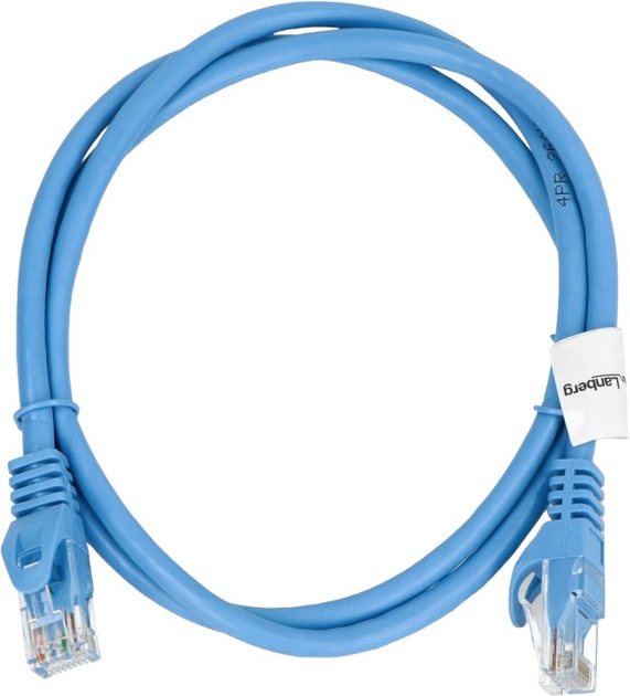 Патч-корд Lanberg UTP Cat 6 1 м Blue (5901969407006) - зображення 2