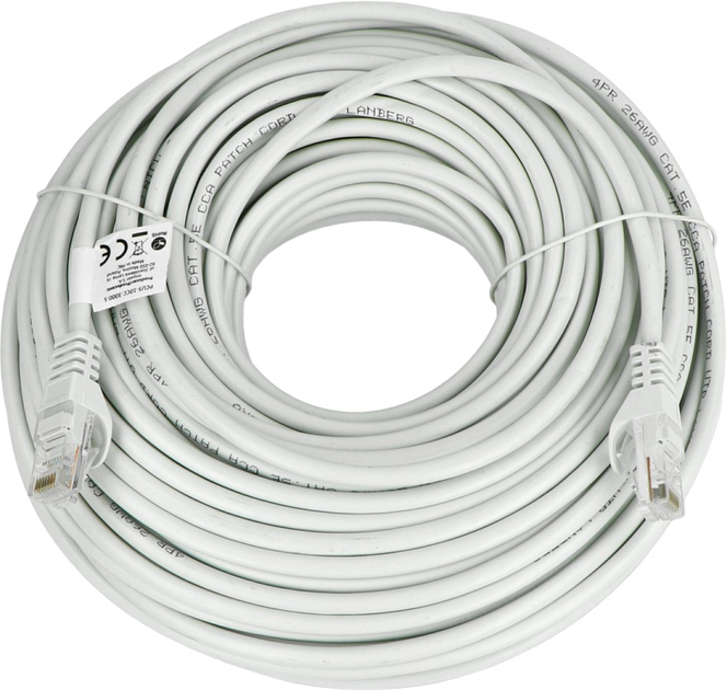 Patchcord Lanberg UTP Cat 5e 0.5 m White (5901969421033) - obraz 2