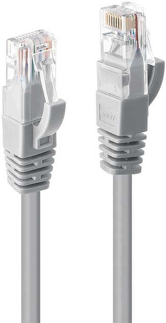 Patchcord Lindy Cat 6 U/UTP 1 m Grey (4002888480024) - obraz 1