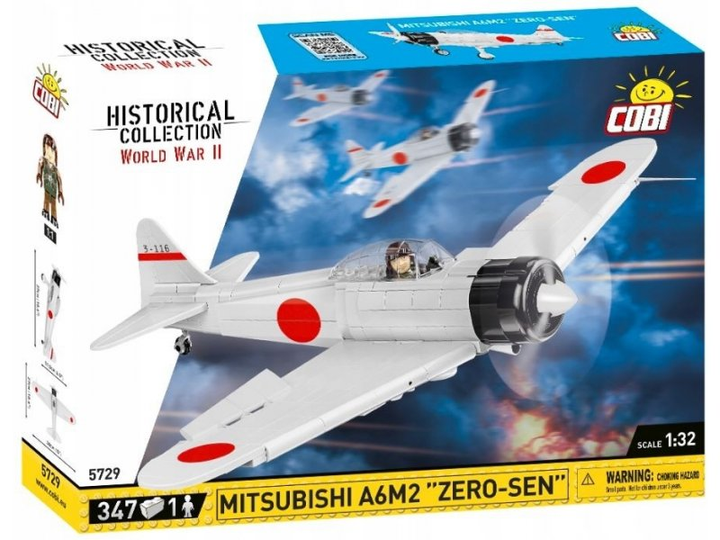 Konstruktor Cobi Historical Collection World War II Mitsubishi A6M2 Zero-Sen 347 elementów (5902251057299) - obraz 1