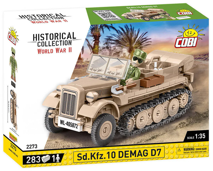 Konstruktor Cobi Historical Collection World War II Sd Kfz 10 Demag D7 283 elementy (5902251022730) - obraz 1