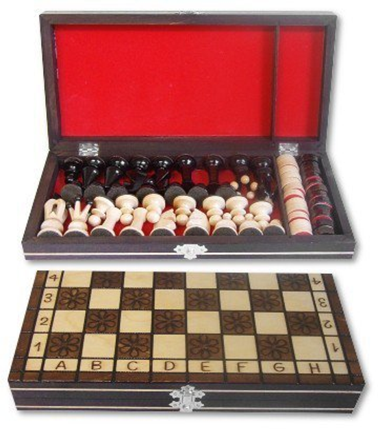 Набір Filipek Шахи та шашки 2 в 1 в дерев'яній коробці (5907180640185) - зображення 1