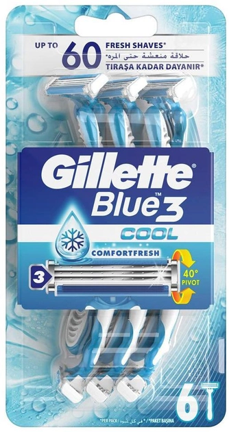 Набір бритв Gillette Blue3 Cool 6 шт (7702018457281) - зображення 1
