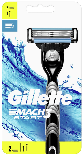 Golarka ręczna Gillette Mach3 Start + wymienne ostrza 2 szt (7702018462186) - obraz 1