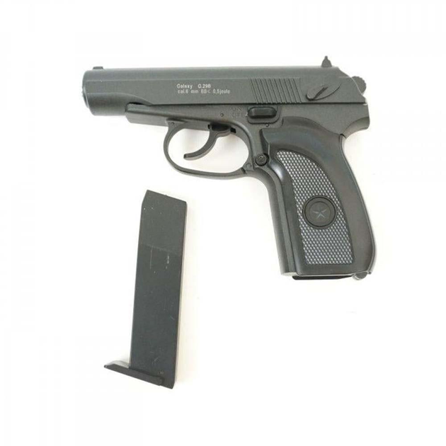 Детский страйкбольный пистолет ПМ "Пистолет Макарова" металлический с шариками Galaxy G29B Черный - изображение 1