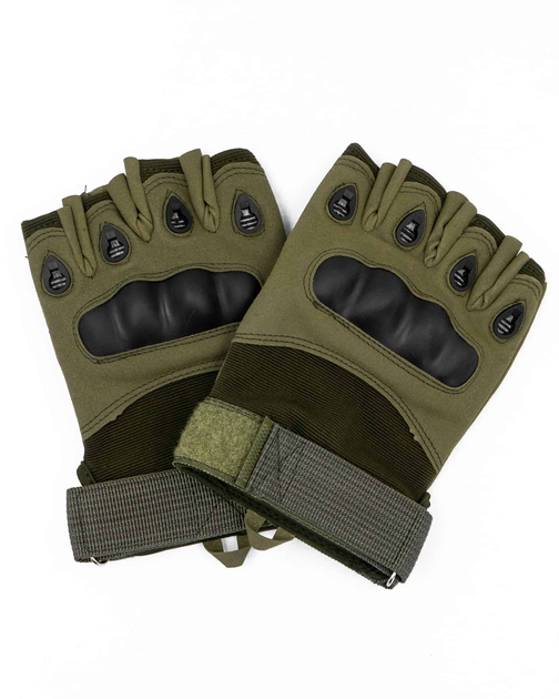 Тактичні рукавиці Combat безпалі (олива) XL - изображение 1