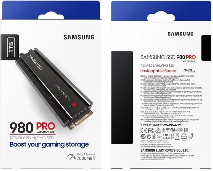 SSD диск Samsung 980 Pro 2TB with Heatsink M.2 PCIe 4.0 x4 up tp