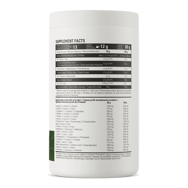 Ізолят соєвого білка OstroVit Soy Protein Isolate 390 g natural - зображення 3