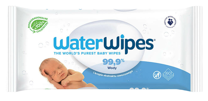 Chusteczki nawilżane WaterWipes dla dzieci 60 szt (5099514200209) - obraz 1