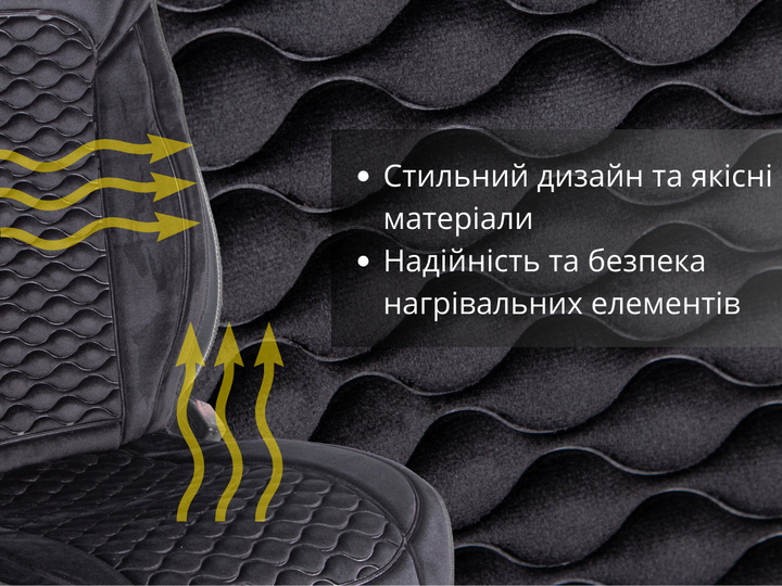 Накидки на сидіння H 2021V BK 100x50см з підігрівом та перемикачем H 2021V BK - зображення 8