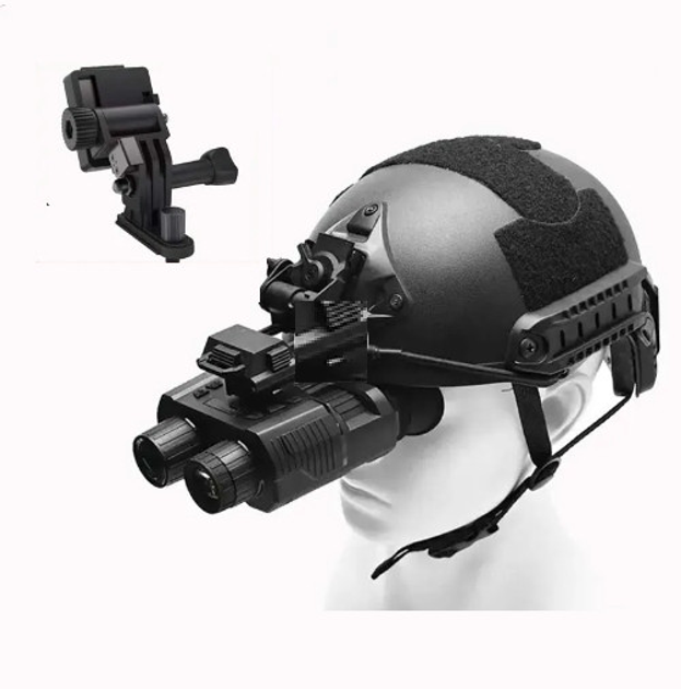 Прибор бинокуляр ночного видения NV8160 до 400м карта 64Гб с креплением на голову и шлем Черный (Kali) KL318 - изображение 2